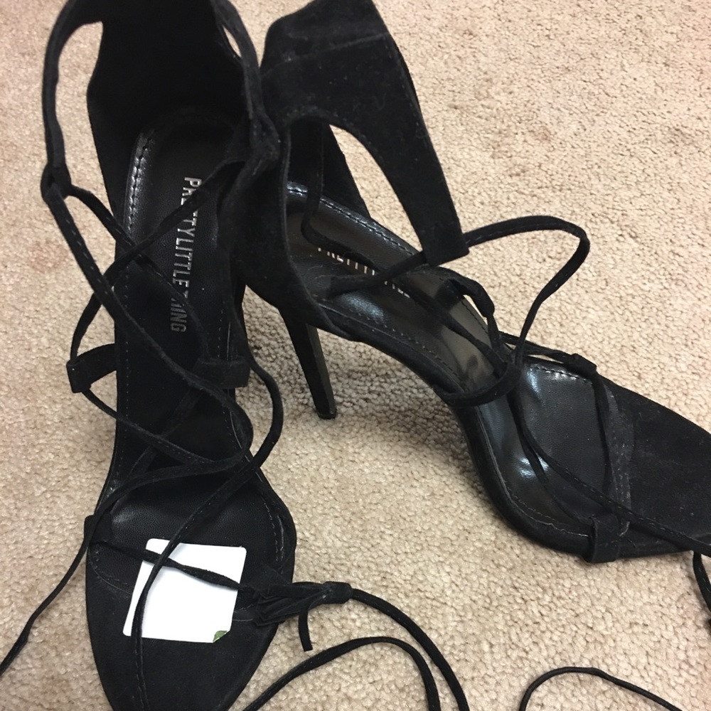 Black Pretty Little Thing strappy heels